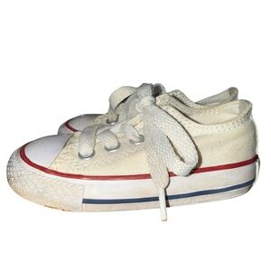 Converse Kids Cream Canvas Sneakers Size 4